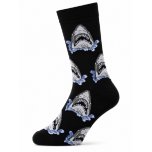 Sock Wollah – Sokken met witte Haaien op zwart