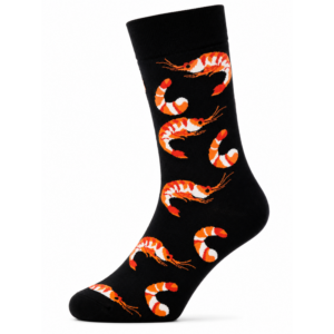 Sock Wollah – Sokken met oranje Garnalen op zwart