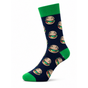 Sock Wollah – Sokken met Hamburgers op donkerblauw