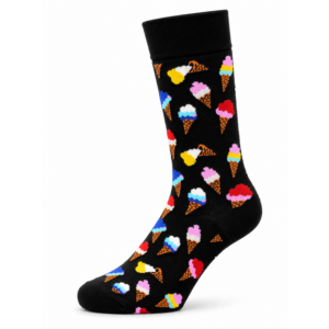 Sock Wollah – Sokken met Verschillende Kleuren IJshoorntjes op zwart