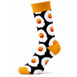Sock Wollah – Sokken met Spiegeleieren op zwart