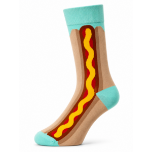 Sock Wollah – Sokken met Broodjes Hotdog op Mintgroen