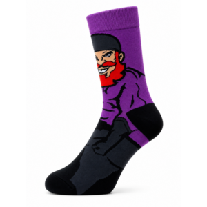 Sock Wollah – Sokken met Piraat Cartoon op paars