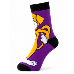 Sock Wollah – Sokken met Hond Cartoon op paars