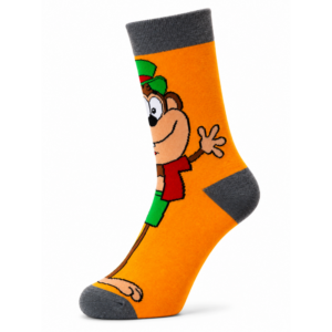 Sock Wollah – Sokken met Monkey Cartoon op oranje