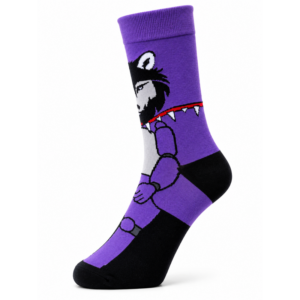 Sock Wollah – Sokken met Wolf Cartoon op paars