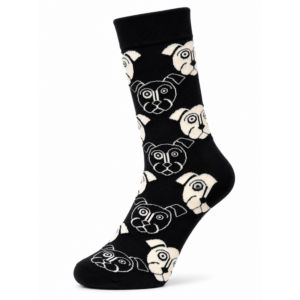 Sock Wollah – Sokken met Hondenkop op zwart