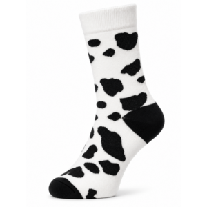 Sock Wollah – Sokken met Koeienpatroon in zwart