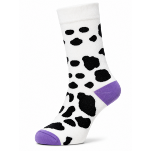 Sock Wollah – Sokken met Koeienpatroon in paars