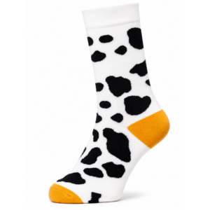 Sock Wollah – Sokken met Koeienpatroon in geel