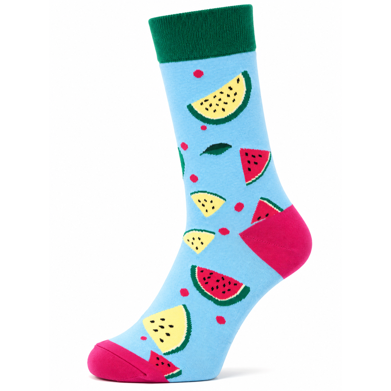 Sock Wollah – Watermeloen op lichtblauw en roze Sock Wollah – Watermeloen op lichtblauw en roze