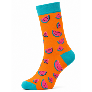 Sock Wollah – Watermeloen stukken op oranje