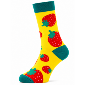 Sock Wollah – Rode aardbeien op geel