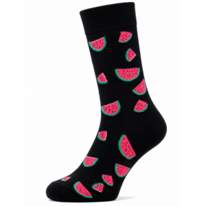 Sock Wollah – Roze Watermeloen op zwart