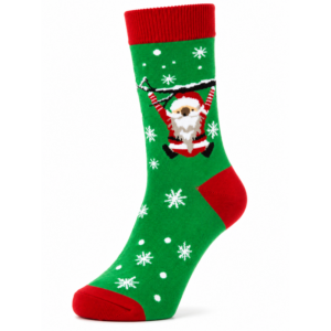 Sock Wollah – Kerstman met baard aan tak in sneeuw