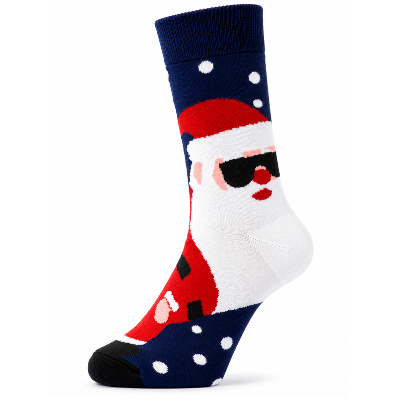 Sock Wollah – Kerstman met strakke planga op blauw Sock Wollah – Kerstman met strakke planga op blauw
